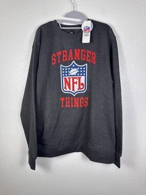 NFL Stranger Things Gray Crewneck
Sweatshirt Size L